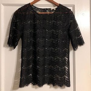 ✨ Lavender Brown Lace Top Sz M